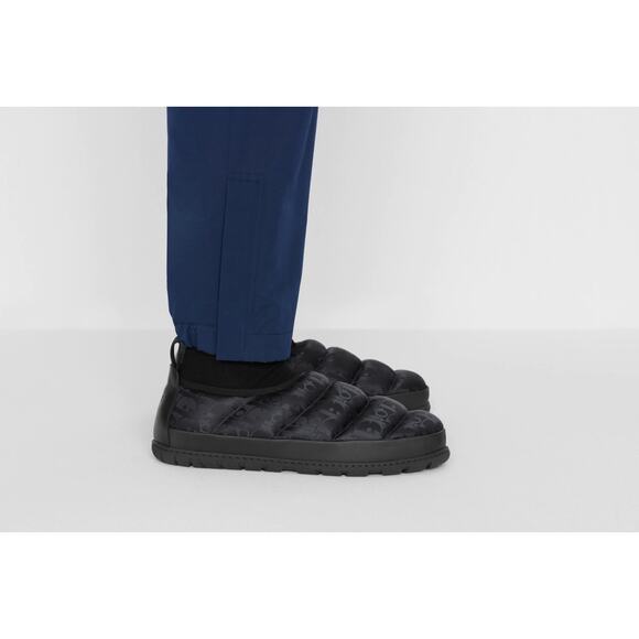 Dior Mens Snow Slipper Navy Blue Oblique Black Flat Slip On Loafer Sneaker 44 11 - Picture 3 of 16